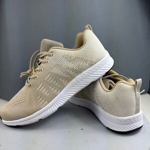 J Republic Low Top Knit Mesh Mens Size 13 Tan Cream Running Shoes Sneakers